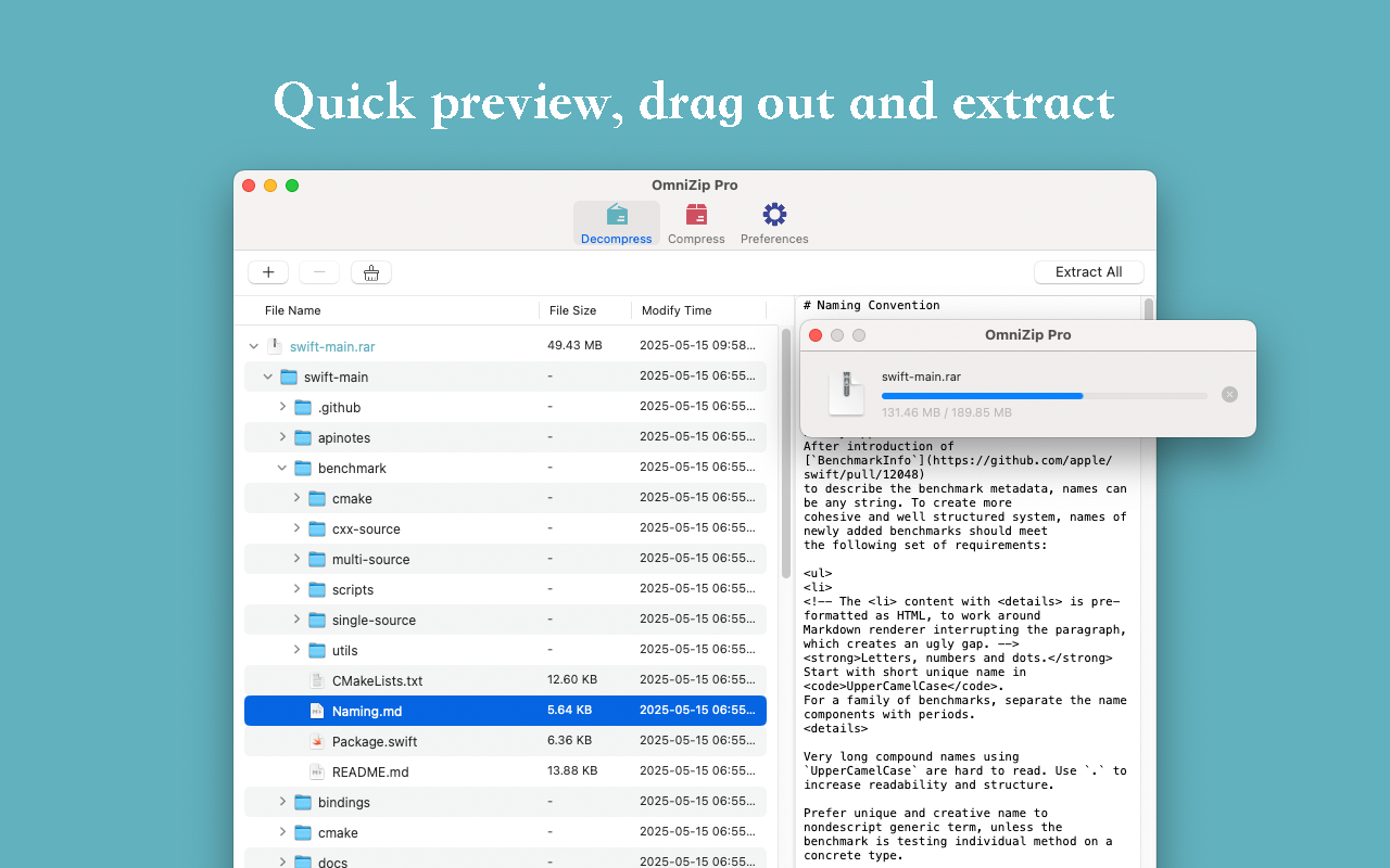OmniZip Interface